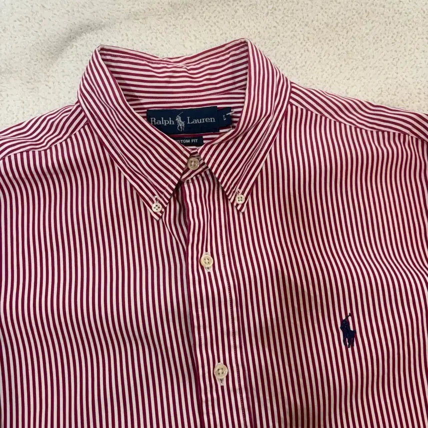 [BUNJANG] Polo Ralph Lauren Striped Cotton Shirt / 100 폴로랄프로렌 스트라이프 코튼 셔츠