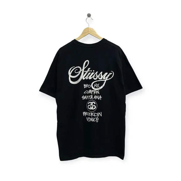 [BUNJANG] Stussy World Tour T-Shirt Black XL / 스투시 월드투어 티셔츠 블랙  XL