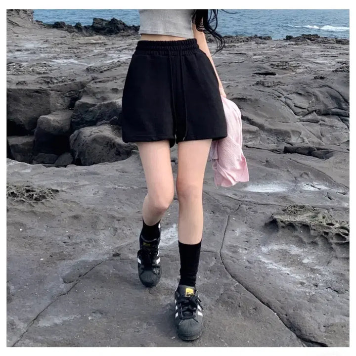 [BUNJANG] Black Training Shorts / 블랙 트레이닝 반바지