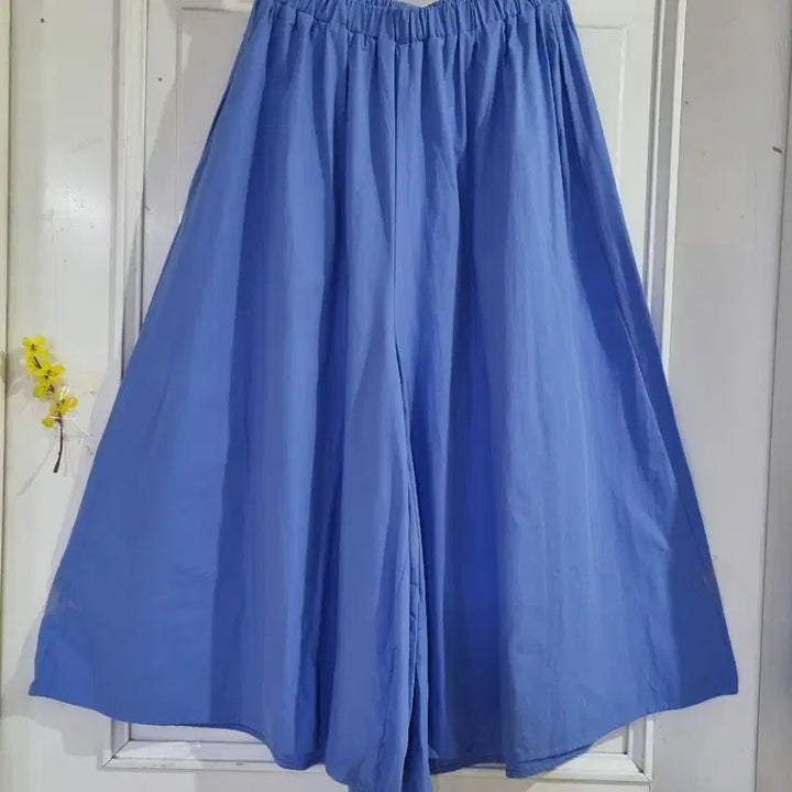 [BUNJANG] Premium Cotton Blend Wide-Leg Shorts (New) / 여름 시원한 고급스러운 바스락 면 밴딩 치마바지  새상품