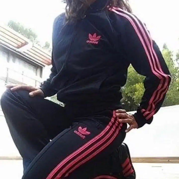 [BUNJANG] Adidas Firebird 3-Stripes Tracksuit Set Pink Grey / 아디다스 파이어버드 져지 삼선 트레이닝복 핑크 그레이