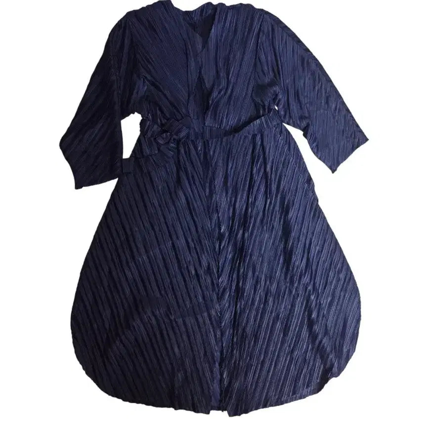 [BUNJANG] Yoits Navy Pleated Long Dress / 요이츠 네이비 플리츠 롱 원피스