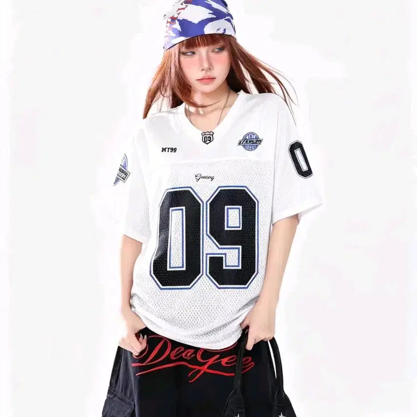 [BUNJANG] Oversized Mesh T-Shirt Loose Fit Short Sleeve Tee / [3컬러] 매쉬티셔츠 박스티 블록코어 루즈핏 반팔티셔츠 y2k 댄스복