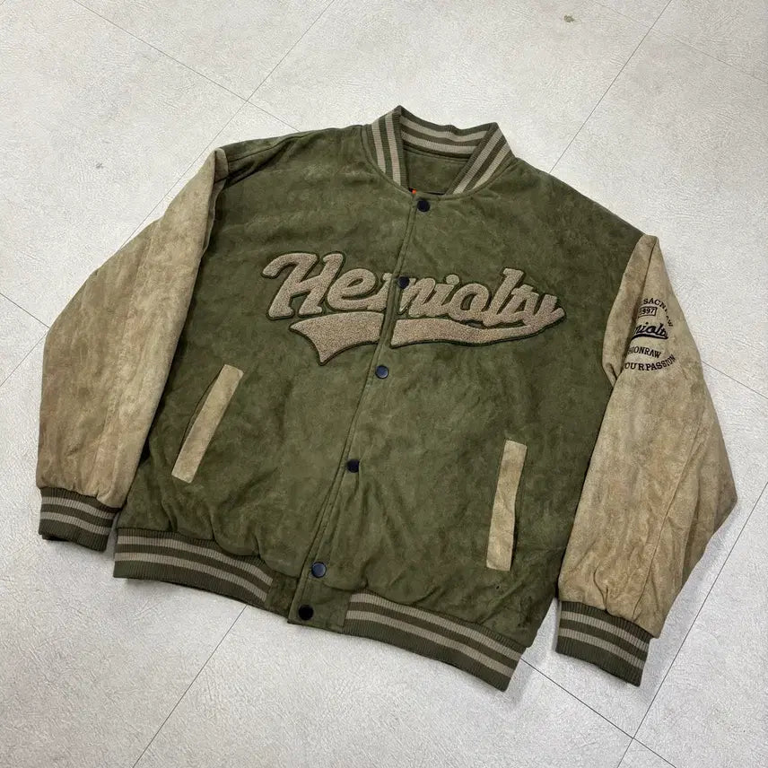 [BUNJANG] Vintage Two-Tone Old School Varsity Jacket / 빈티지 투톤 올드스쿨 바시티 자켓