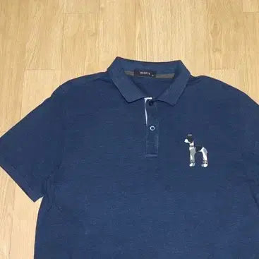 [BUNJANG] Hazzys Big Logo Navy Polo T-shirt (Size 105) / (110)A911.헤지스빅로고/네이비 카라티셔츠