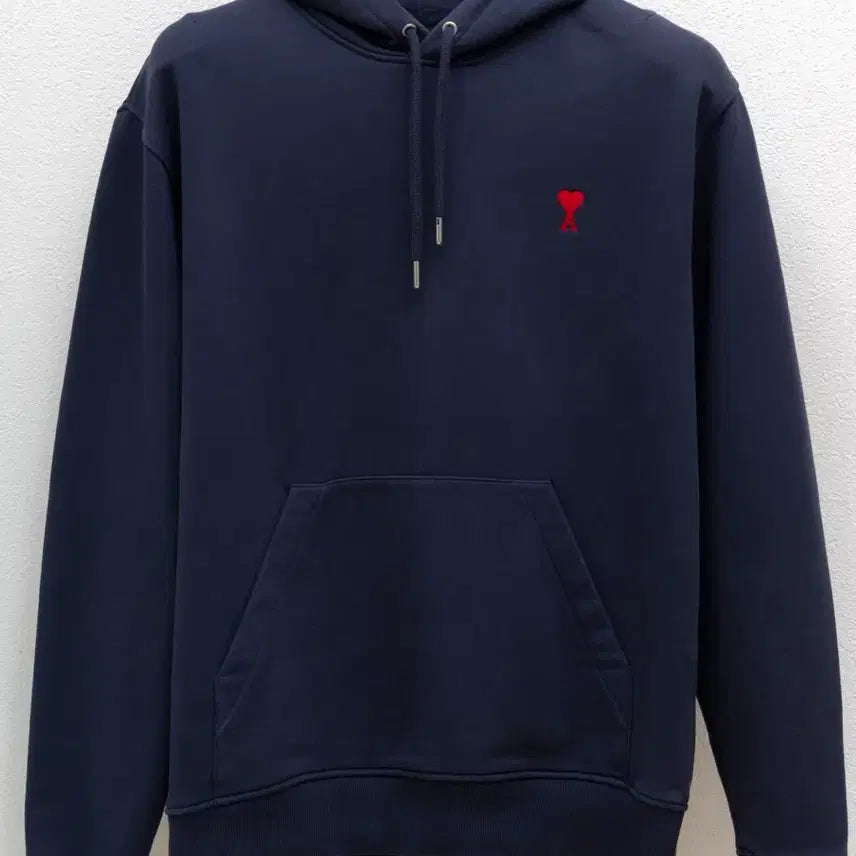 [BUNJANG] AMI Paris Small Heart Hoodie Navy L / 아미 스몰하트 후드티 네이비 L