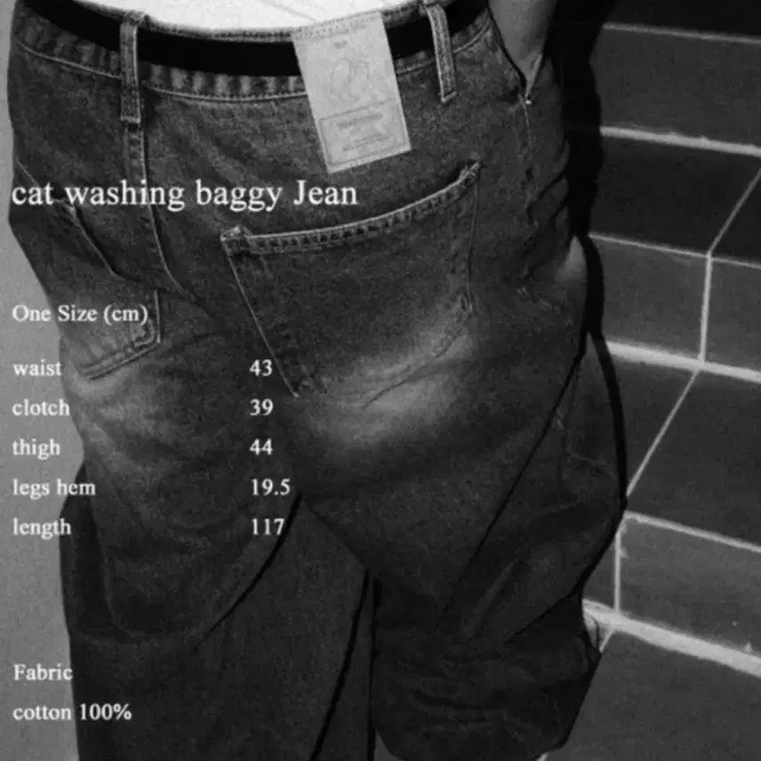 [BUNJANG] New Chief Chic DP Cat Washing Baggy Jeans Deep Blue / 뉴치프시크DP 캣워싱 배기진 딥블루