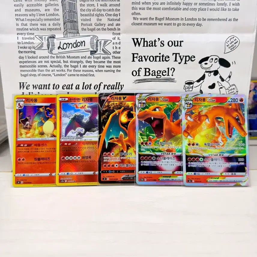 [BUNJANG] Pokemon Card Charizard Bundle Set (5 Cards) / 포켓몬 카드 리자몽 5장 일괄