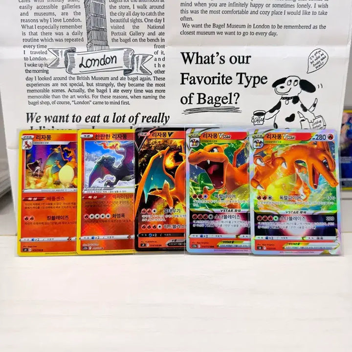 [BUNJANG] Pokemon Card Charizard Bundle Set (5 Cards) / 포켓몬 카드 리자몽 5장 일괄