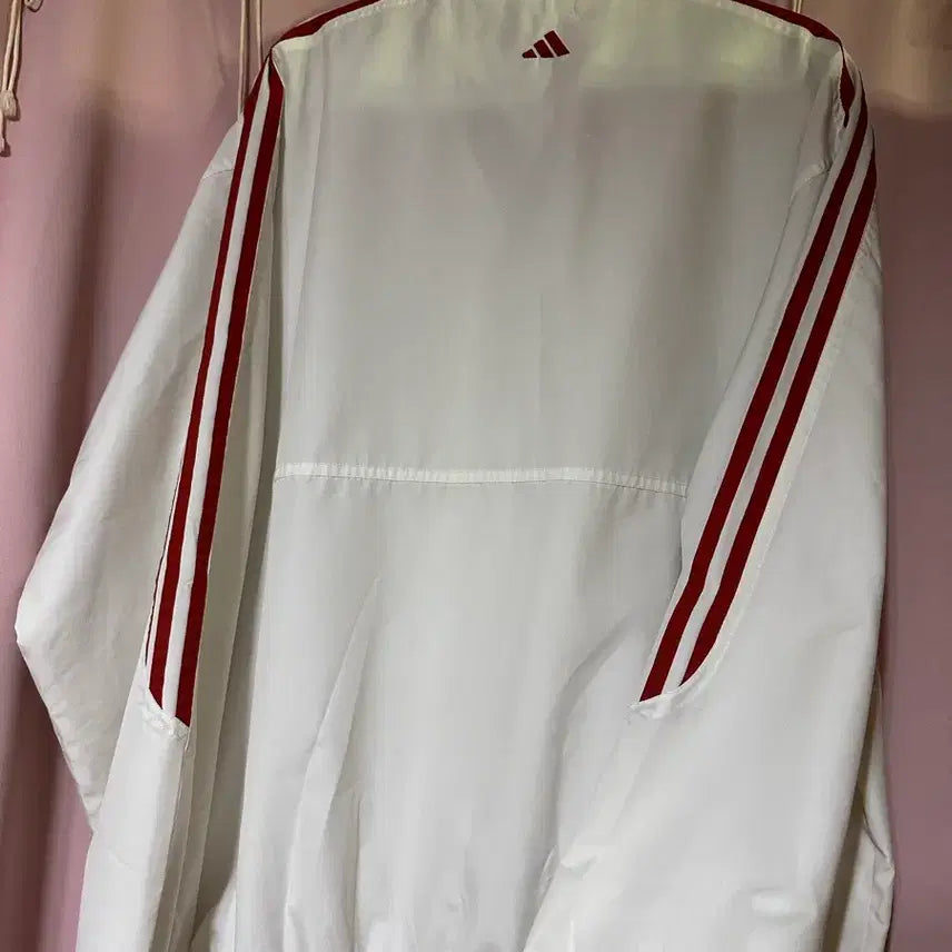 [BUNJANG] Adidas White Red Windbreaker Track Top / 아디다스 흰빨 화이트 레드 바람막이 트랙탑 아디다스바막 아디다스 대장