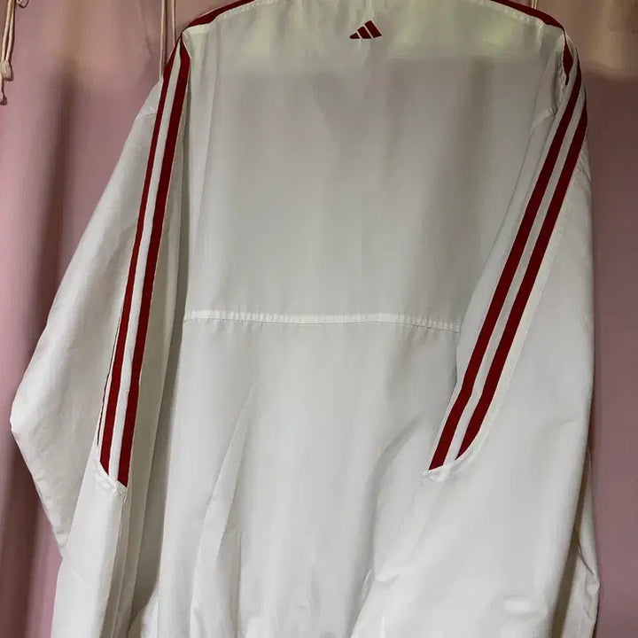[BUNJANG] Adidas White Red Windbreaker Track Top / 아디다스 흰빨 화이트 레드 바람막이 트랙탑 아디다스바막 아디다스 대장