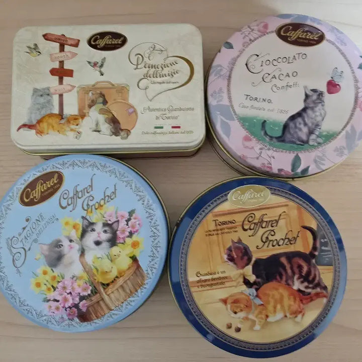 [BUNJANG] Caffarel Cat Design Tin Case Collection / 카파렐 고양이 디자인 틴케이스 모음
