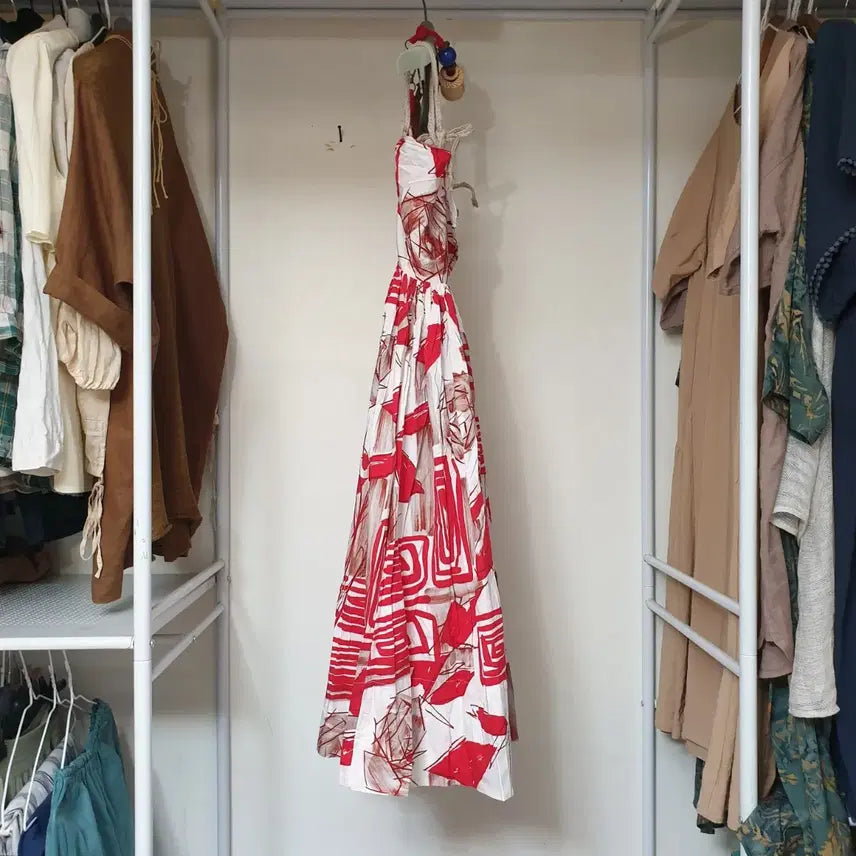 [BUNJANG] MARNI Archive Rope Strap Abstract Pattern Dress / 명품 MARNI 마르니 아카이브 쇼라인 추상패턴 로프스트랩 원피스
