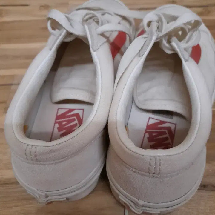 [BUNJANG] Vans Old Skool Sneakers White/Red Size 245 / 반스 올드스쿨 스니커즈 화이트/레드245