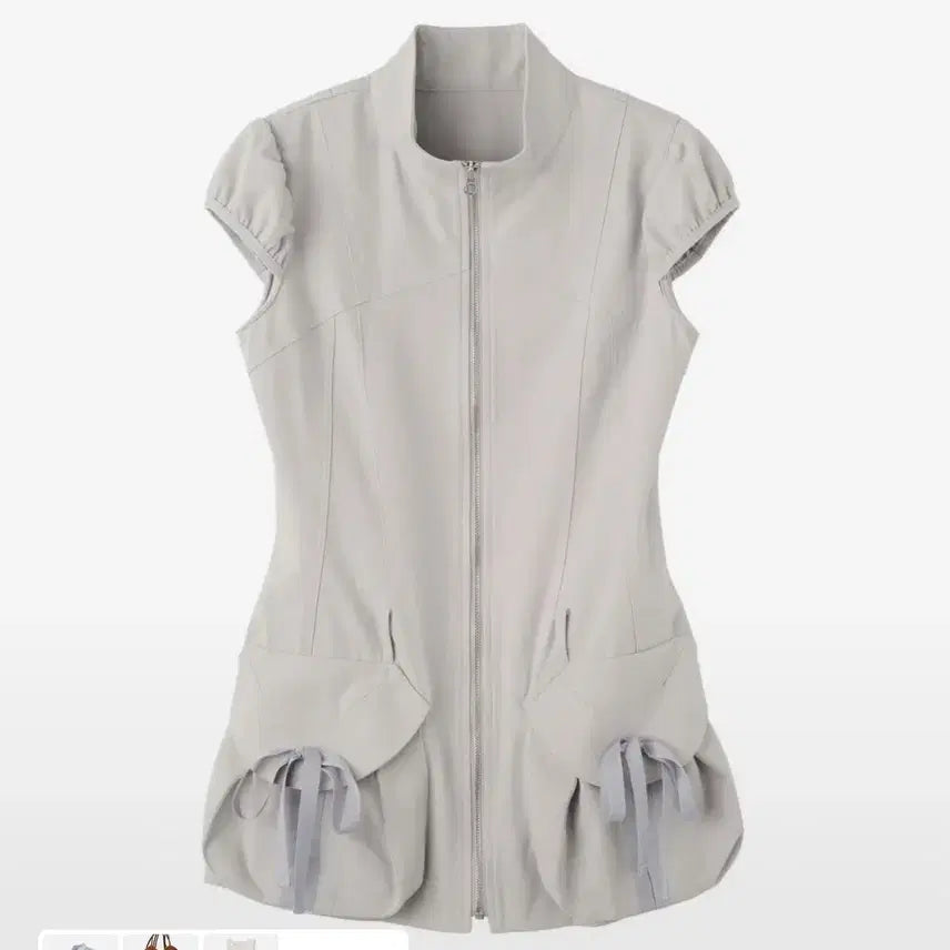 [BUNJANG] Sculptor Cargo Zip-Up Dress Ice Gray L / 스컬프터 카고 집업 드레스 원피스 아이스그레이 L