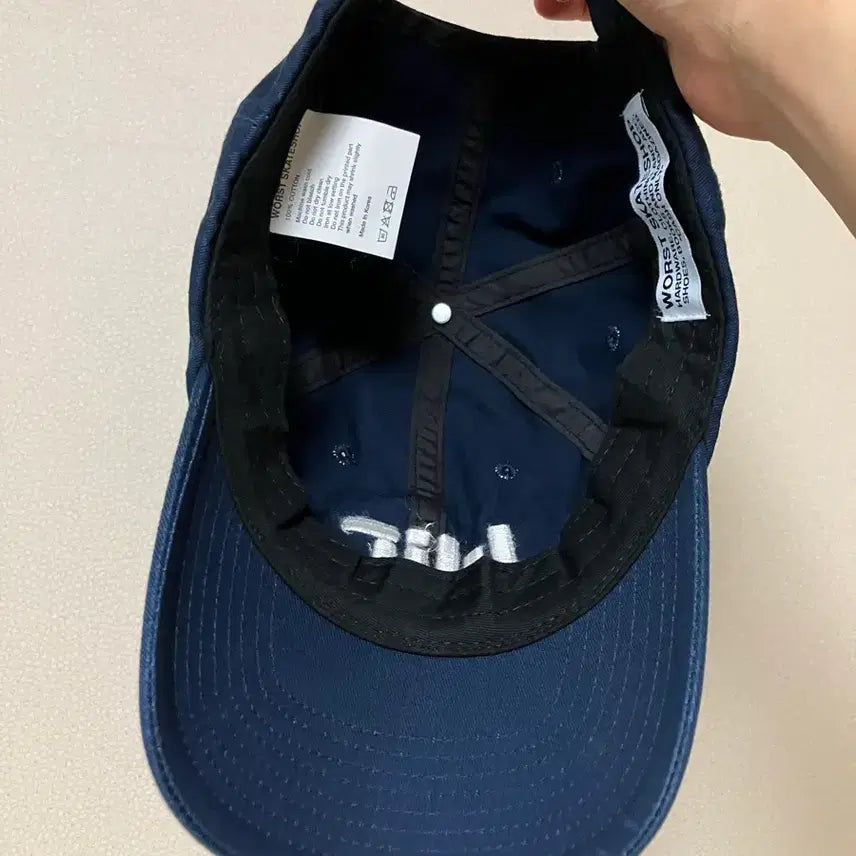[BUNJANG] Worst Skate Shop NAVY Cotton Baseball Cap / 워스트스케이트샵 mit 네이버 볼캡 캡 모자