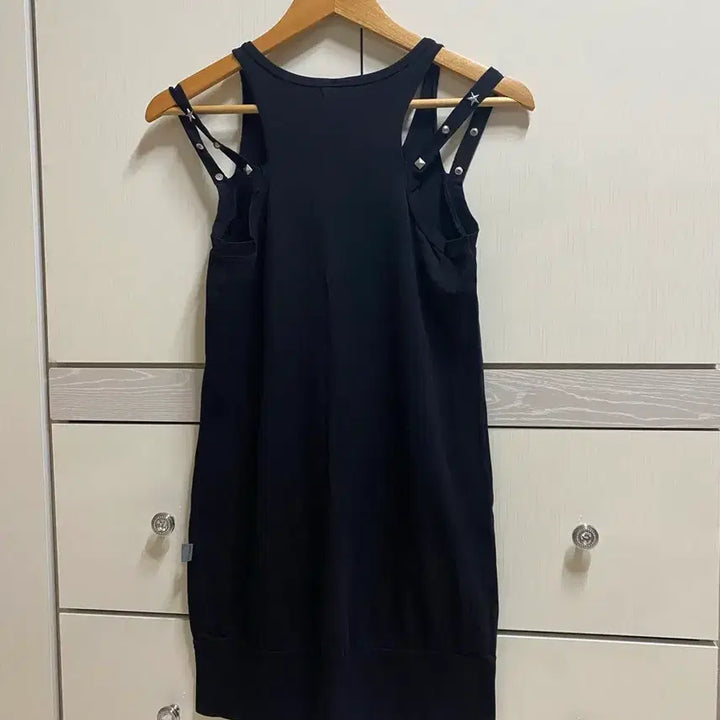 [BUNJANG] JOURDAIN Black Sleeveless Studded Mini Dress / JOURDAIN 블랙 민소매 나시 스터드 티셔츠 원피스 40 빈티지레트로