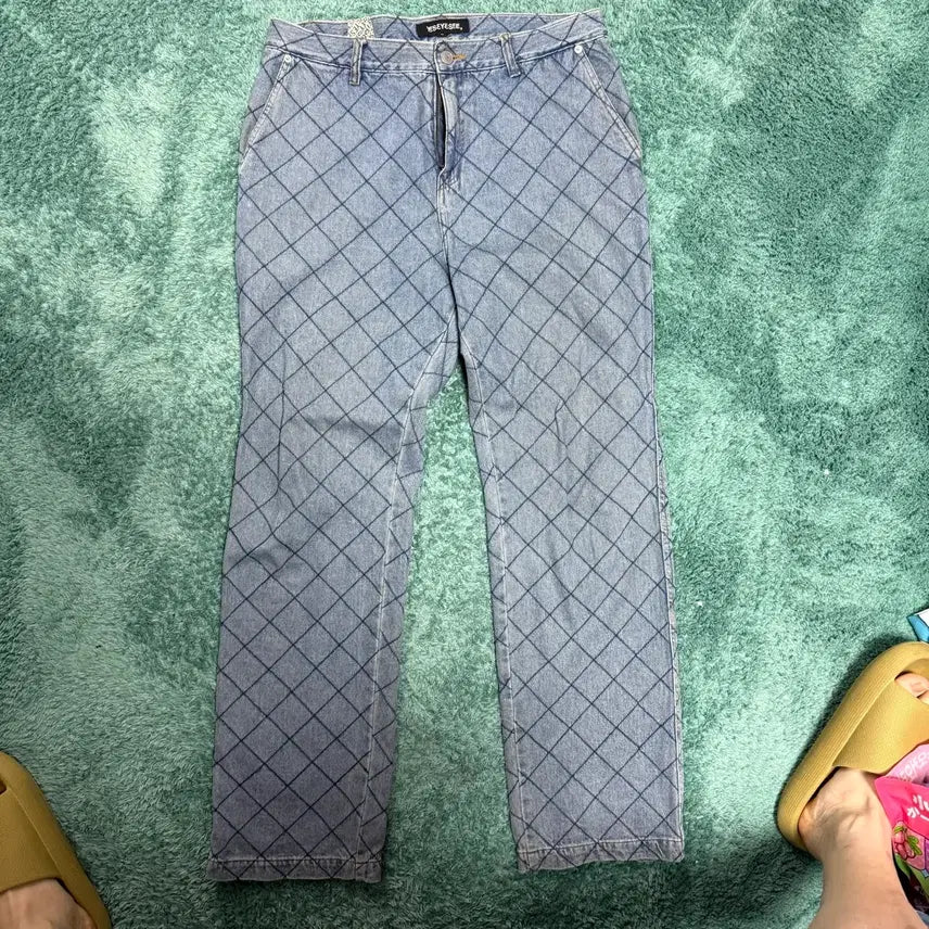 [BUNJANG] YESEYESEE Diamond Pattern Denim Pants / YESEYESEE 다이아몬드 데님 팬츠