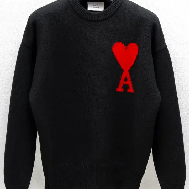 [BUNJANG] AMI Big Heart Knit Black M / 아미 빅하트 니트 블랙 M