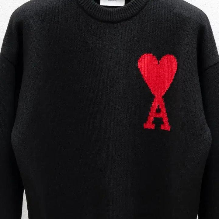 [BUNJANG] AMI Big Heart Knit Black M / 아미 빅하트 니트 블랙 M