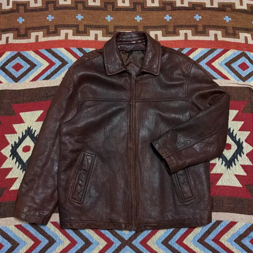 [BUNJANG] Yves Saint Laurent Full Zip Leather Jacket / 105) 입생로랑 통가죽 풀집업 가죽 자켓 레더자켓