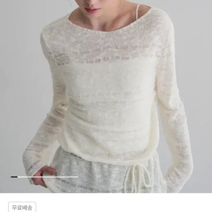 [BUNJANG] 8seconds String Scasi Pullover Ivory / 8세컨즈 스트링 스카시 풀오버 아이보리
