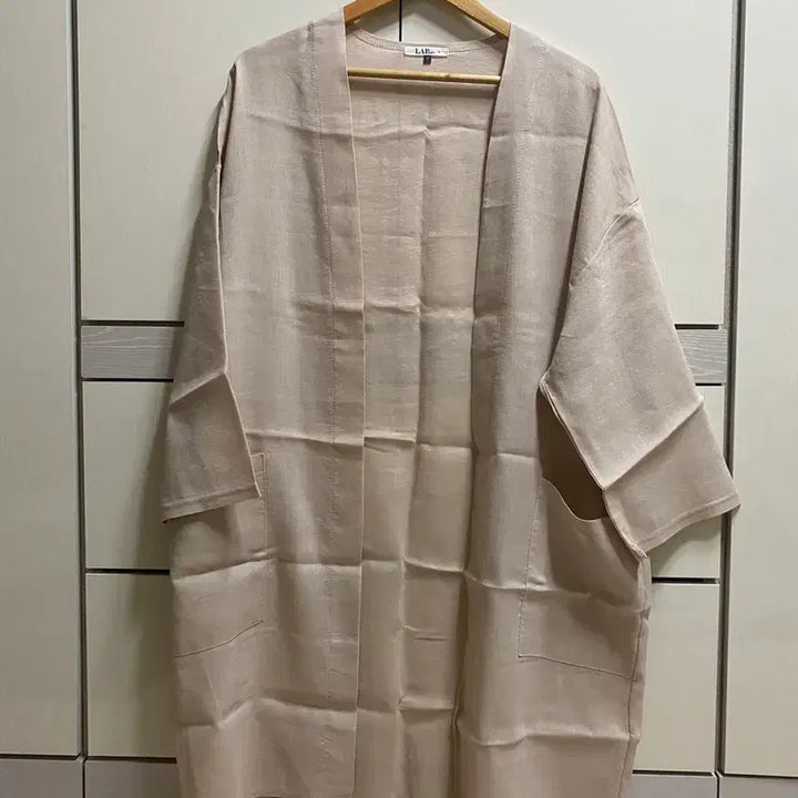 [BUNJANG] LAP Linen Open-Type Jacket Cardigan - Beige / 랩(LAP) 린넨 오픈형 자켓 베이지 가디건 free