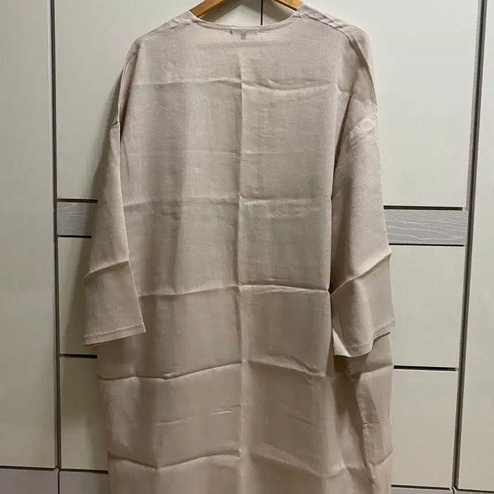 [BUNJANG] LAP Linen Open-Type Jacket Cardigan - Beige / 랩(LAP) 린넨 오픈형 자켓 베이지 가디건 free