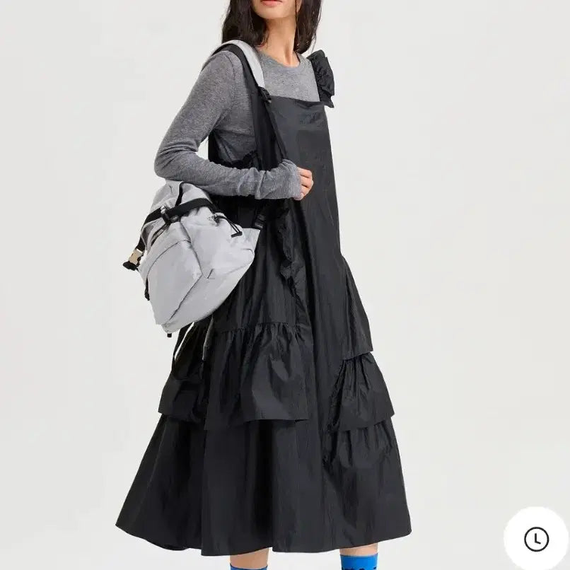 [BUNJANG] Lucky Chouette Ruffle Sleeveless Long Dress / 럭키슈에뜨 러플 롱원피스[38]