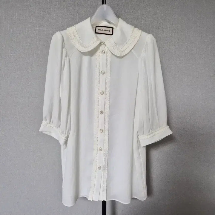 [SOLD OUT] 모조에스핀 55 레이스 카라 7부8부 블라우스 셔켓 W-반팔-167