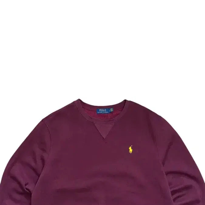 [BUNJANG] Polo Ralph Lauren Burgundy Sweatshirt with Yellow Logo / 폴로 랄프로렌 맨투맨 버건디