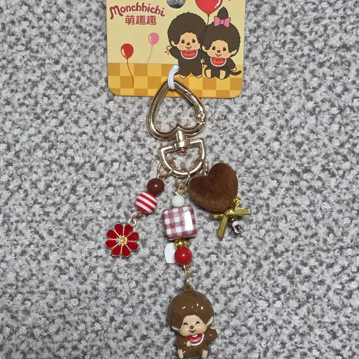 [BUNJANG] Monchhichi Heart Charm Keyring Bag Charm / 몬치치 하트 참 키링 백참
