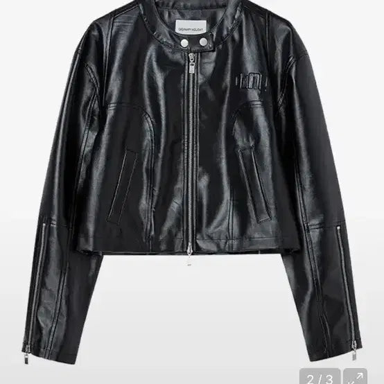 [SOLD OUT] 오디너리홀리데이 바이커레더크롭점퍼