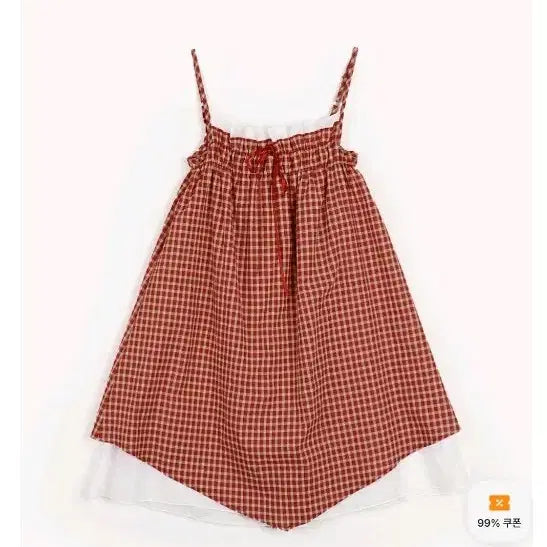 [BUNJANG] FORRING Shirring Ribbon Layered Sleeveless Mini Dress / 포르링 셔링 리본 레이어드 나시 미니 원피스