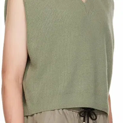 [BUNJANG] Wooyoungmi V-Neck Knit Vest Green / 우영미 브이넥 니트 베스트 그린 50