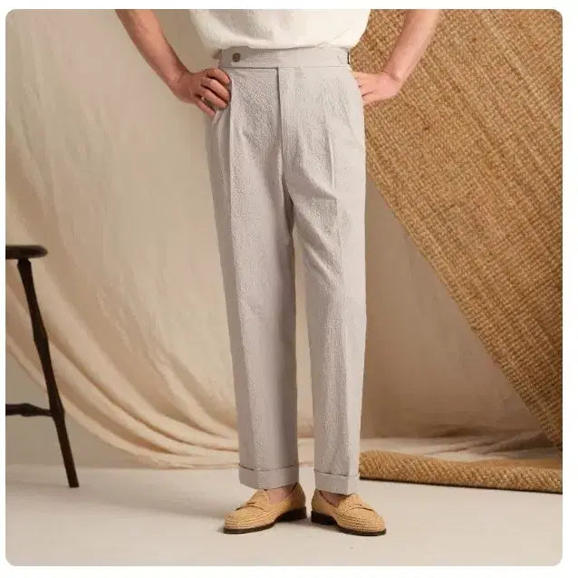 [BUNJANG] Cultum Grey Seersucker Napoli Trousers Size 36 / 컬텀 - 그레이 씨어서커 나폴리 트라우저 36 (새상품)