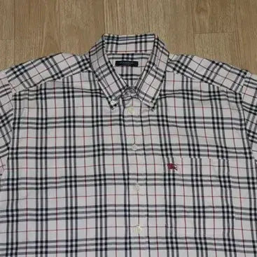 [BUNJANG] Burberry Beige Check Short Sleeve Shirt / (110) A979. 버버리/베이지체크 반팔셔츠