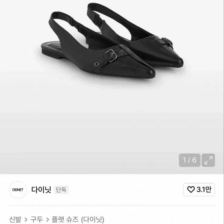 [BUNJANG] Dainitt Buckle Flat Mules - Black / 다이닛 버클 플랫 뮬 블랙