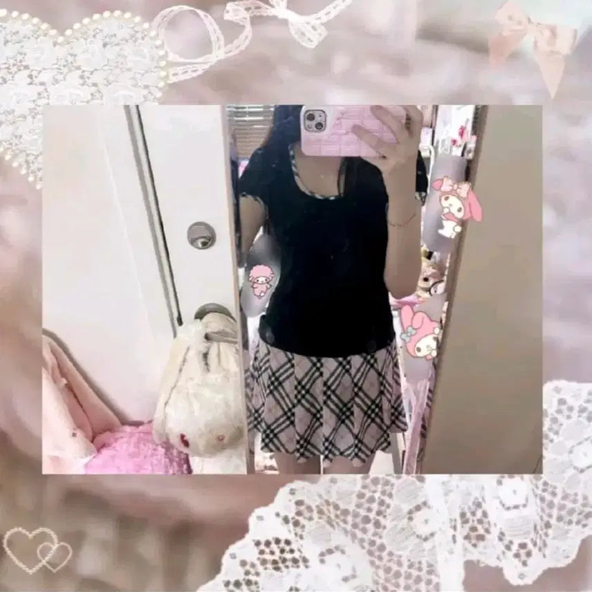 [BUNJANG] Burberry Check Pink Mix Check Pleated Dress / 버버리체크 핑크믹스깔 체크 플리츠 원피스 일본빈티지