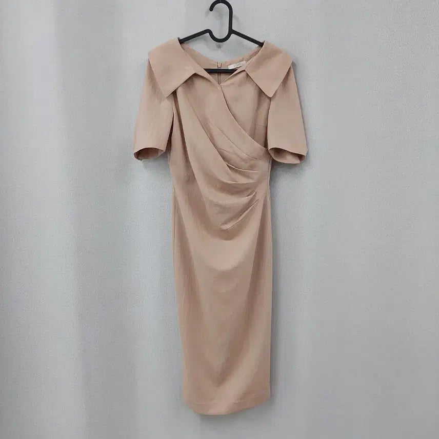 [BUNJANG] Jigott Big Collar Short Sleeve Wrap Dress / 지고트 빅카라 반팔 랩원피스