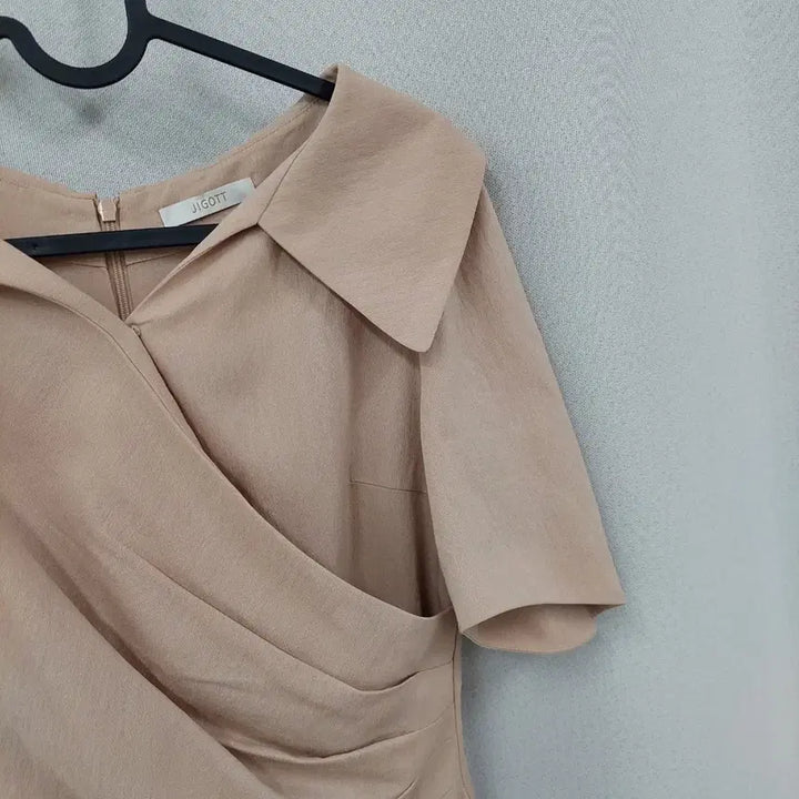 [BUNJANG] Jigott Big Collar Short Sleeve Wrap Dress / 지고트 빅카라 반팔 랩원피스