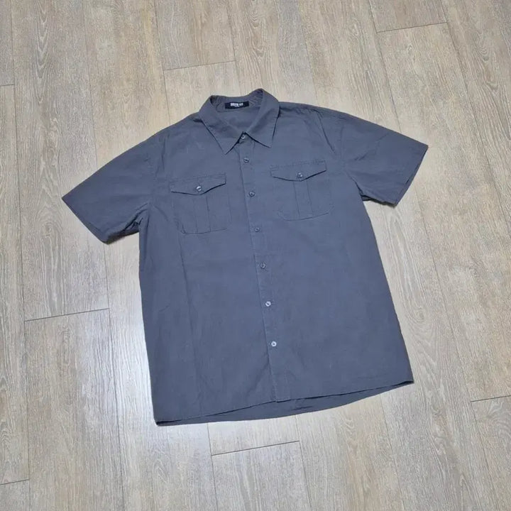 [BUNJANG] Drawfit Paper Cotton Alex Half Shirt (D.Grey, M) / 드로우핏 페이퍼 코튼 하프 셔츠