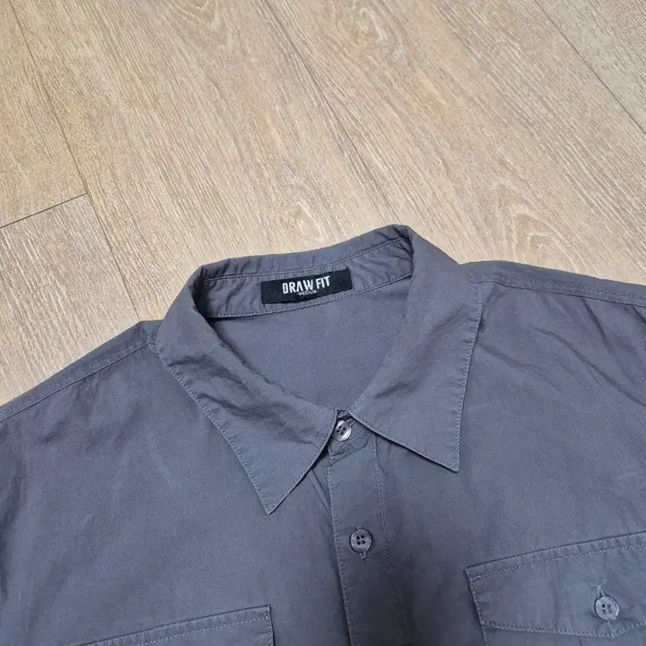 [BUNJANG] Drawfit Paper Cotton Alex Half Shirt (D.Grey, M) / 드로우핏 페이퍼 코튼 하프 셔츠