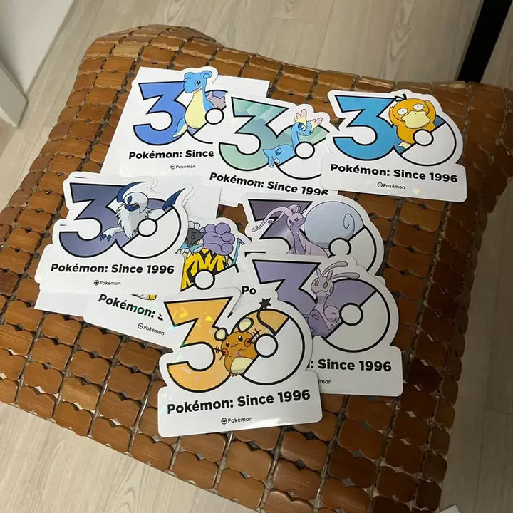 [BUNJANG] Pokemon 30th Anniversary Logo Stickers - Lapras, Absol, and more / 포켓몬 30주년 기념 로고스티커 라프라스 앱솔 귀여움 초특급