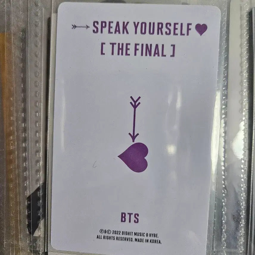 [SOLD OUT] 방탄소년단 BTS 지민 포토카드 스픽유어셀프 파이널(본품도 있음)