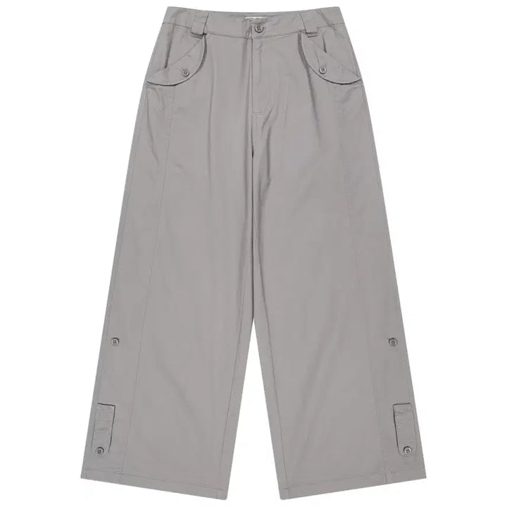 [BUNJANG] KOSEIO Washed Button Tab Pants Gray / 코이세이오 워시드 버튼 탭 팬츠 그레이