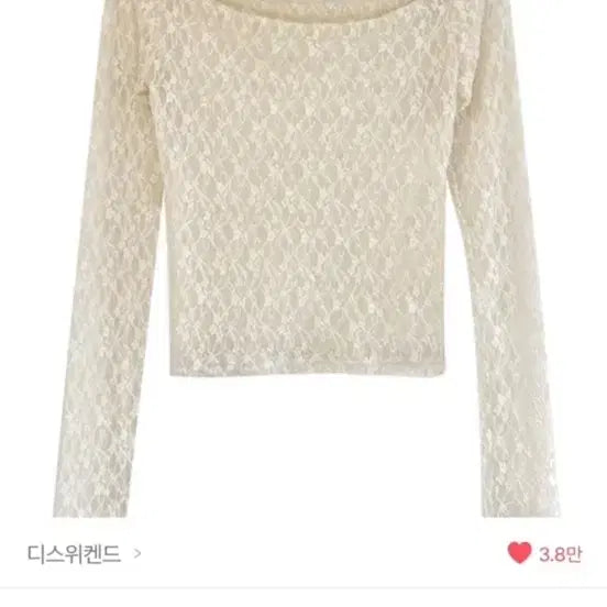 [BUNJANG] Ablie Lace Shirring See-through T-shirt / 에이블리 레이스 셔링 시스루 티셔츠
