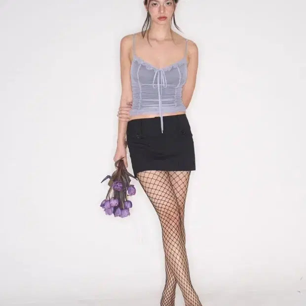 [BUNJANG] Please No Follow Shirring Mesh Top / 플리즈노팔로우 이사벨 셔링 메쉬 탑