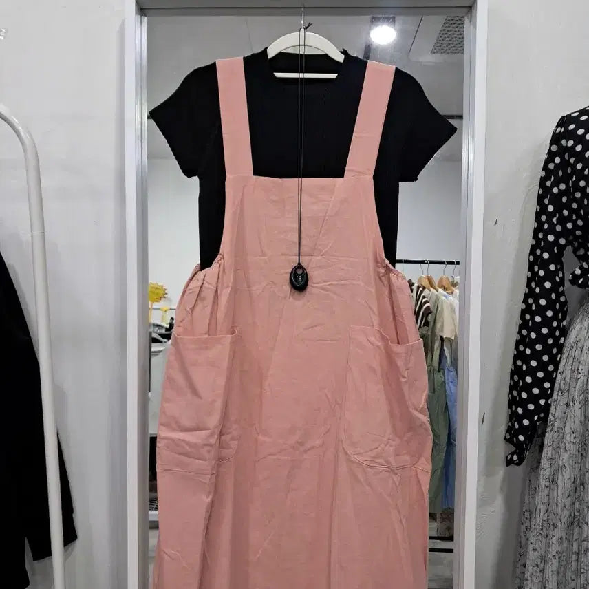 [BUNJANG] Strappy Dress + Knit Top + Accessory Set / 멜빵원피스+니트티+악세사리 세트 55/66 새옷