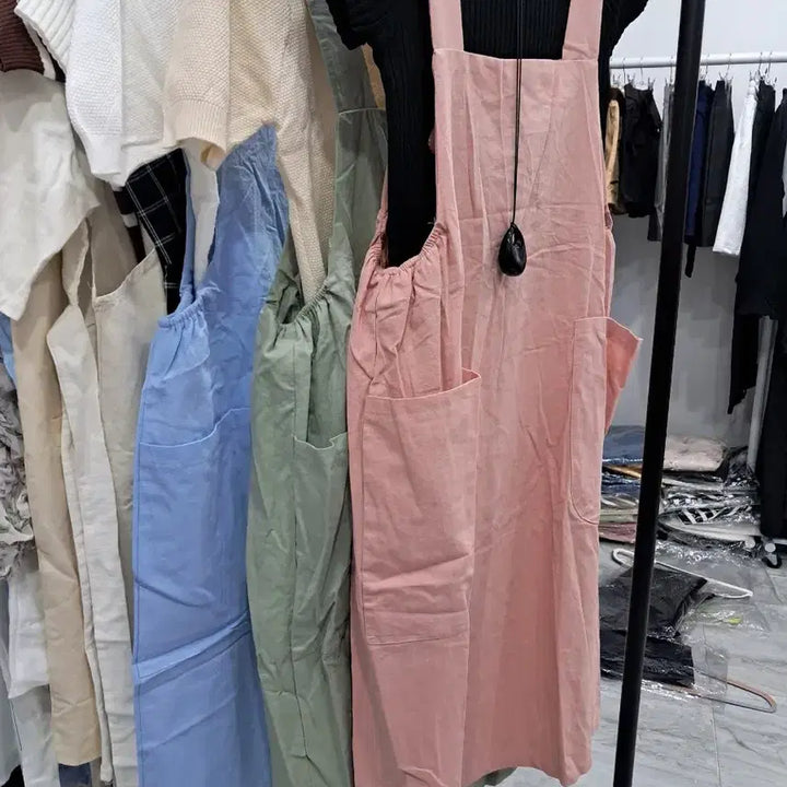 [BUNJANG] Strappy Dress + Knit Top + Accessory Set / 멜빵원피스+니트티+악세사리 세트 55/66 새옷